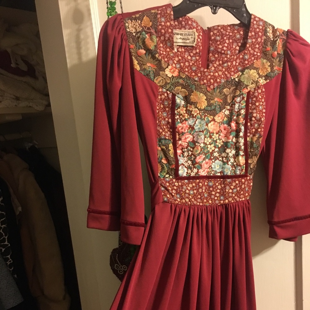 Vintage 70s young edwardian arpeja peasant dress